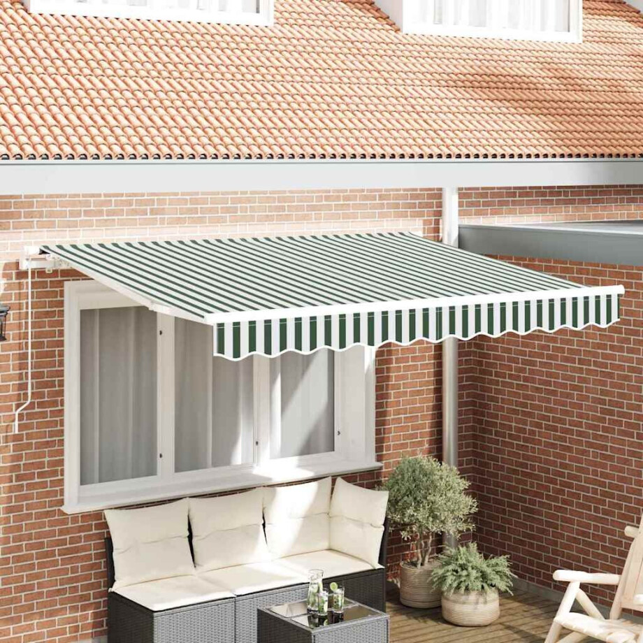 vidaXL Inklapbaar Zonnescherm Groen 300 x 200 cm Stof afbeelding 1