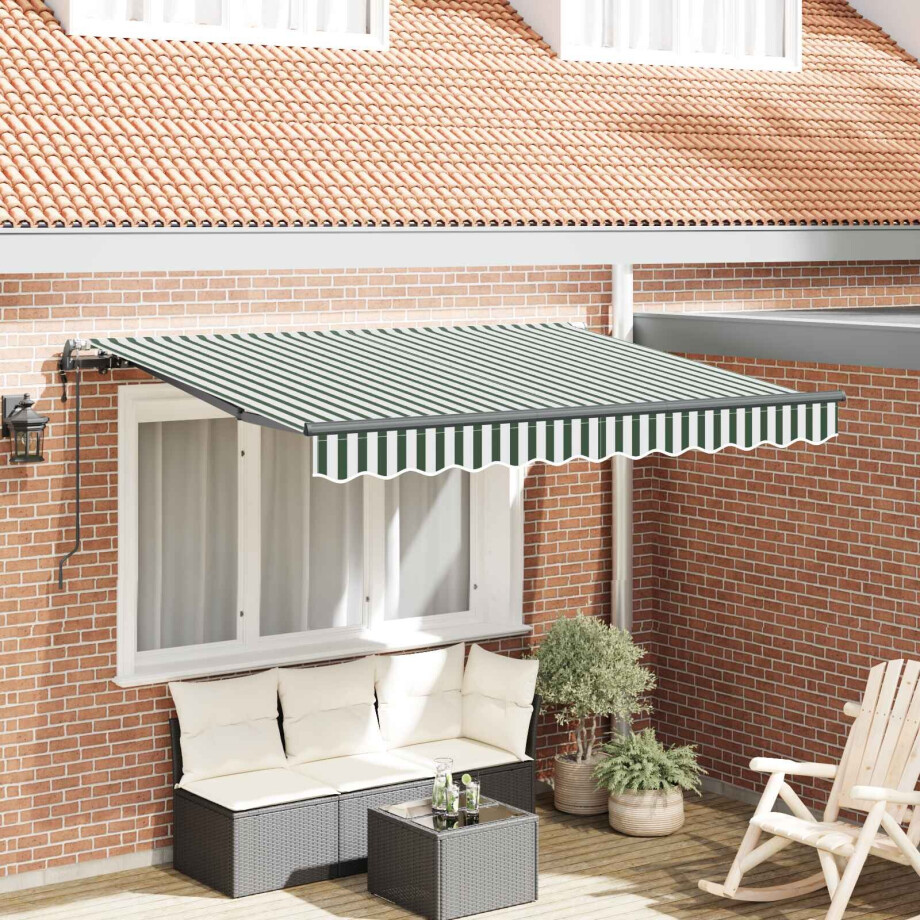 vidaXL Inklapbaar Zonnescherm Groen 300 x 200 cm Stof afbeelding 1