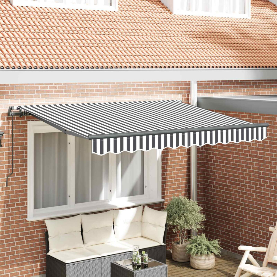 vidaXL Inklapbaar Zonnescherm Antraciet 350 x 200 cm Stof afbeelding 1