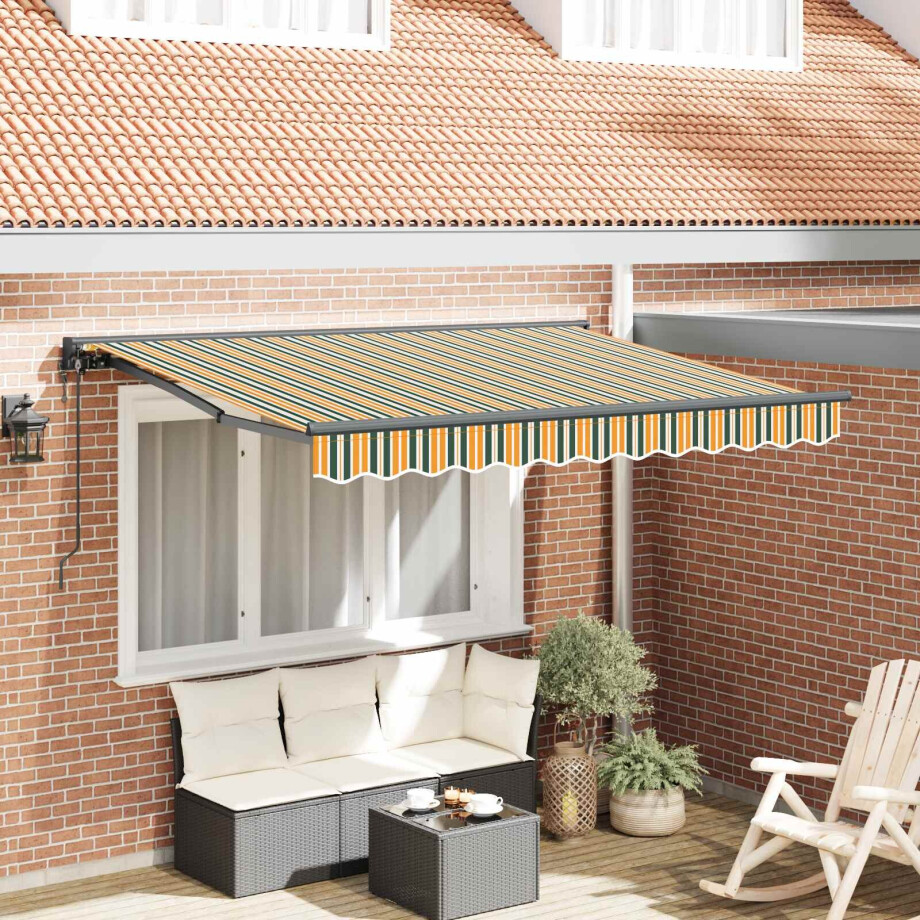 vidaXL Inklapbaar Zonnescherm Groen 350 x 200 cm Stof afbeelding 1