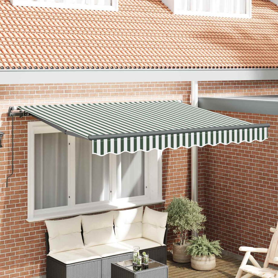 vidaXL Inklapbaar Zonnescherm Groen 350 x 200 cm Stof afbeelding 1