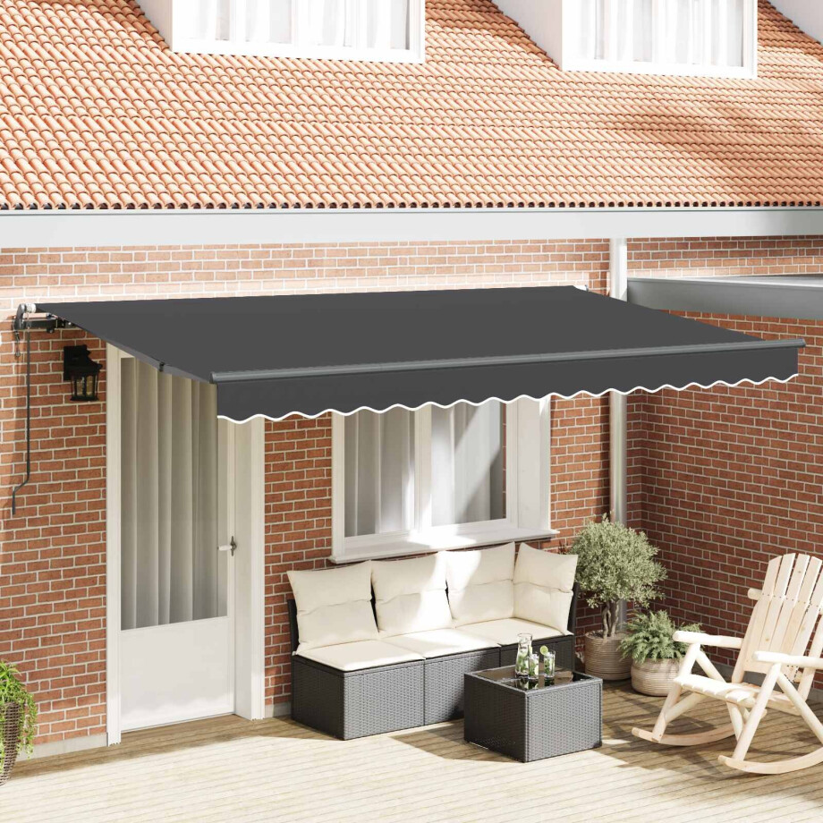 vidaXL Inklapbaar Zonnescherm Antraciet 400 x 200 cm Stof vidaXL Inklapbaar Zonnescherm Antraciet 400 x 200 cm Stof afbeelding 1