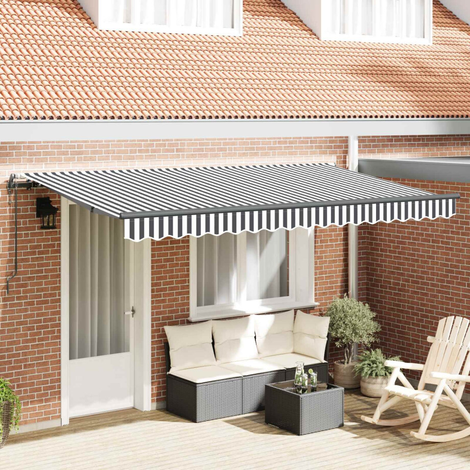 vidaXL Inklapbaar Zonnescherm Antraciet 400 x 200 cm Stof afbeelding 1