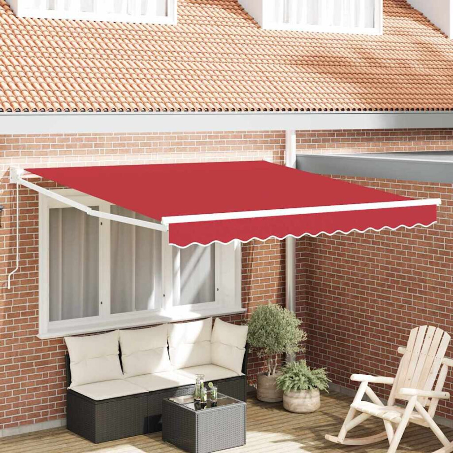 vidaXL Inklapbaar Zonnescherm Rood 300 x 250 cm Polyester en Aluminium afbeelding 1