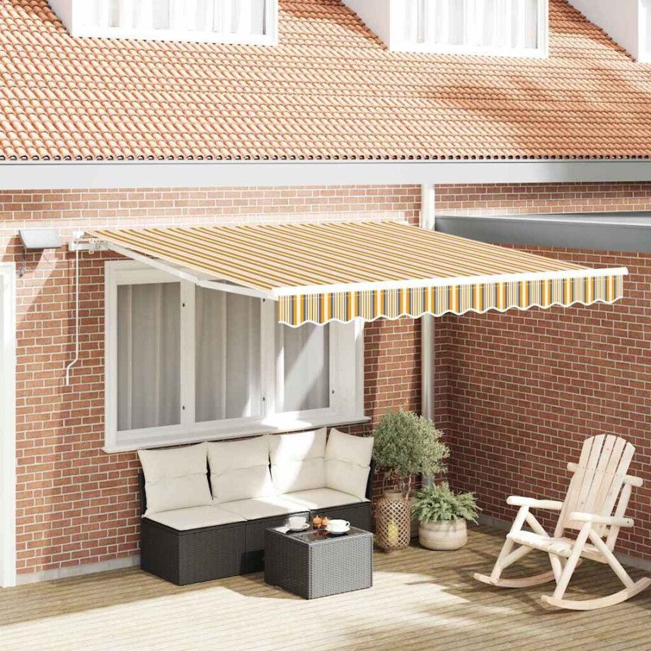 vidaXL Inklapbaar Zonnescherm met 350 x 250 cm Stof vidaXL Inklapbaar Zonnescherm met 350 x 250 cm Stof afbeelding 1