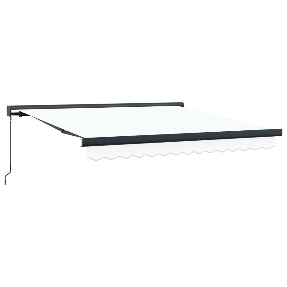 vidaXL Inklapbaar Zonnescherm Wit 350 x 250 cm Stof en Metaal afbeelding 1