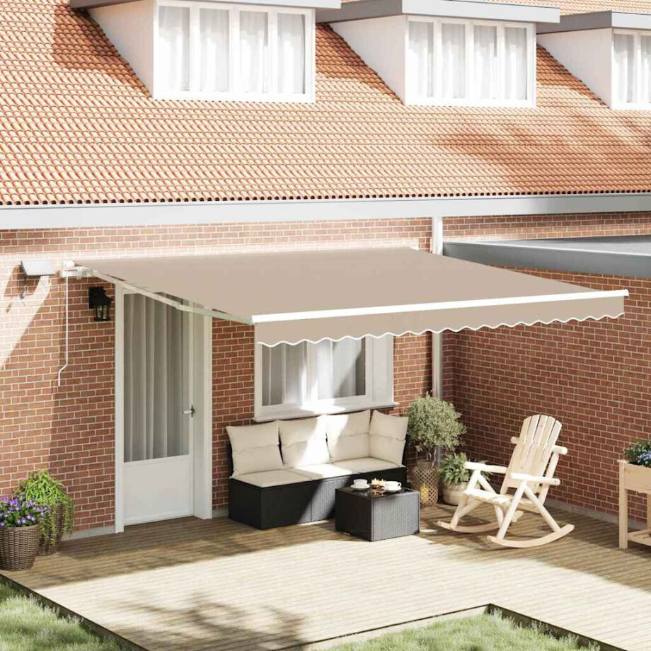 vidaXL Inklapbaar Zonnescherm met 400 ×350 cm Stof vidaXL Inklapbaar Zonnescherm met 400 ×350 cm Stof afbeelding 1