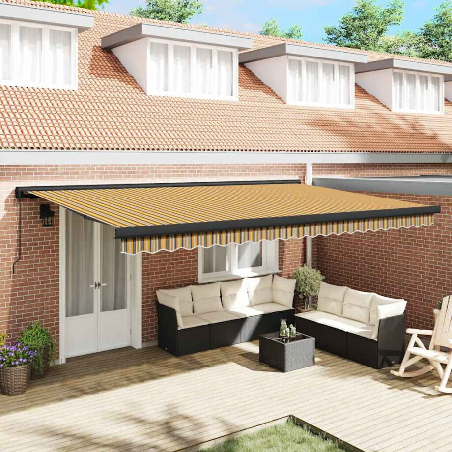 vidaXL Inklapbaar Zonnescherm Multikleur 500 × 300 cm Stof en Metaal vidaXL Inklapbaar Zonnescherm Multikleur 500 × 300 cm Stof en Metaal afbeelding 1