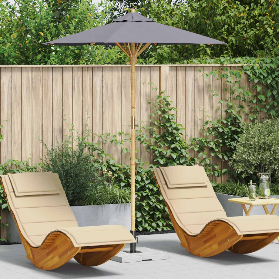 vidaXL Tuinparasol Donkergrijs Ø 180 x 230 cm Bamboe vidaXL Tuinparasol Donkergrijs Ø 180 x 230 cm Bamboe afbeelding 1