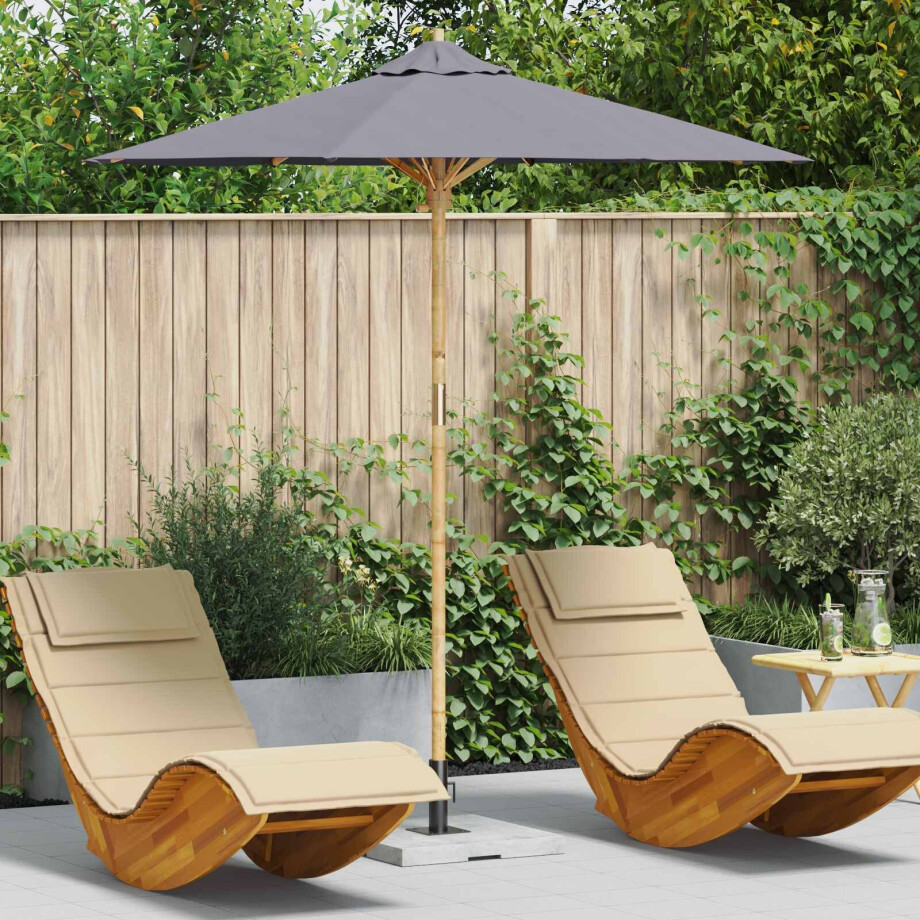 vidaXL Tuinparasol Donkergrijs Ø 217 x 230 cm Bamboe vidaXL Tuinparasol Donkergrijs Ø 217 x 230 cm Bamboe afbeelding 1