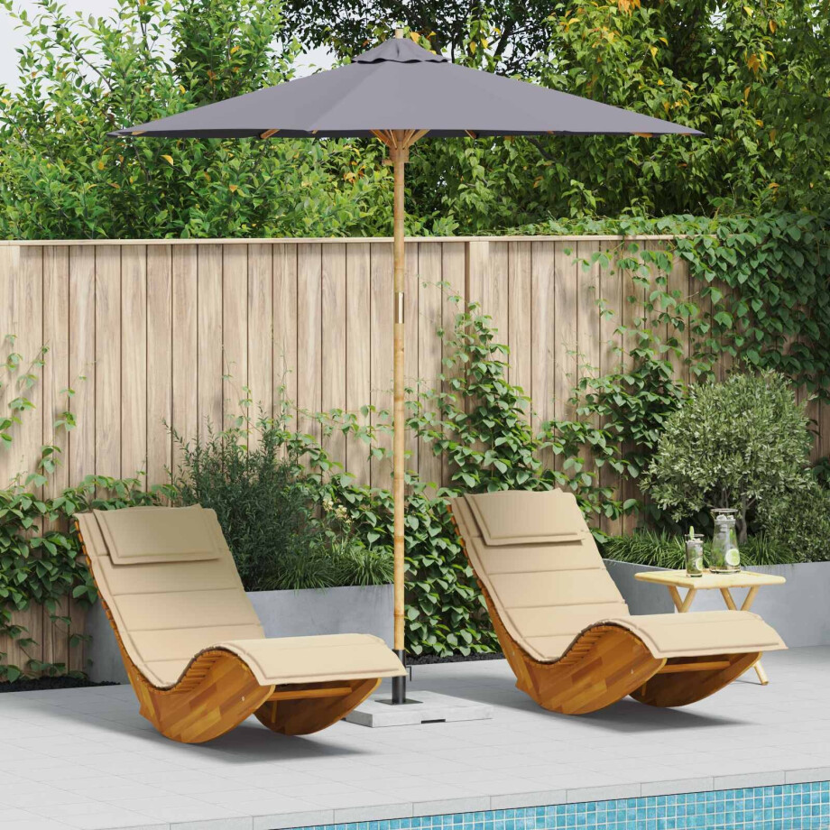 vidaXL Tuinparasol Donkergrijs Ø 240 x 260 cm Bamboe afbeelding 1