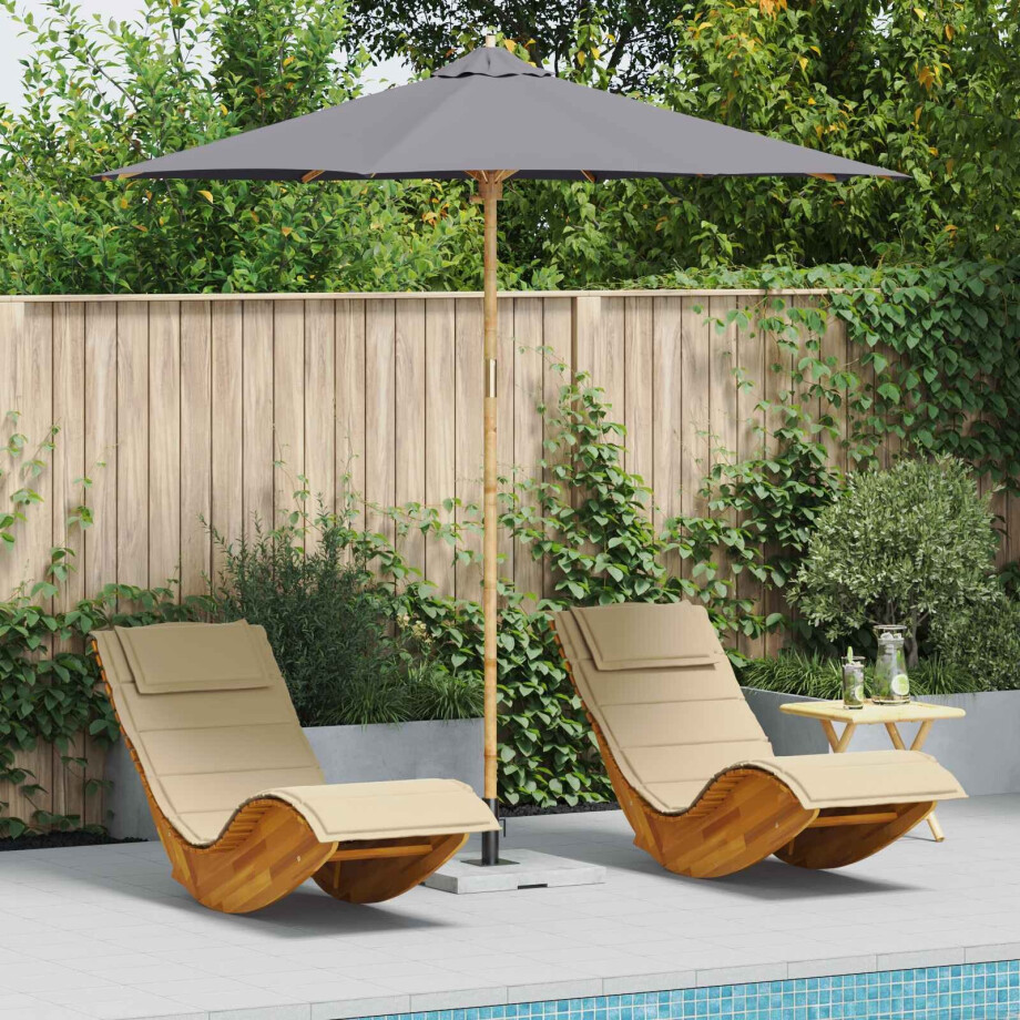 vidaXL Tuinparasol Donkergrijs Ø 270 x 260 cm Bamboe vidaXL Tuinparasol Donkergrijs Ø 270 x 260 cm Bamboe afbeelding 1