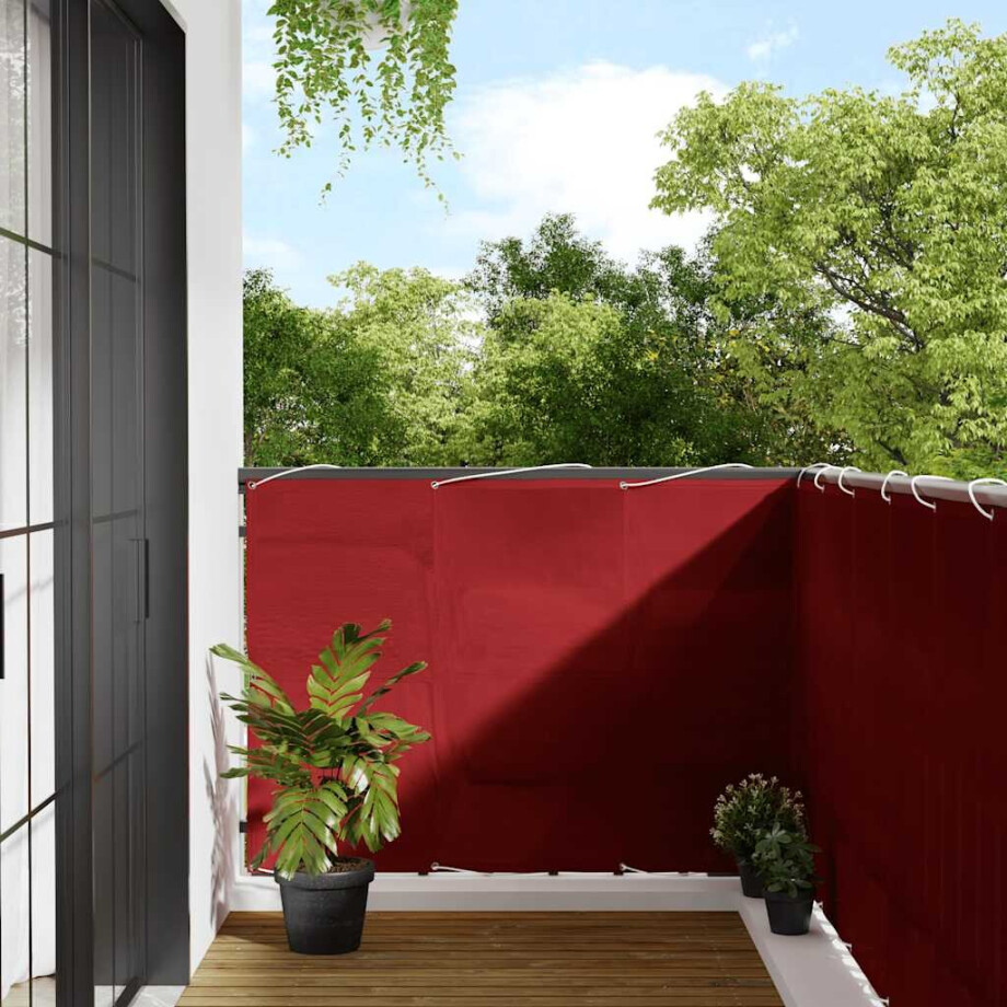 vidaXL Balkonscherm Rood 120x700 cm 100% Polyester Oxford vidaXL Balkonscherm Rood 120x700 cm 100% Polyester Oxford afbeelding 1