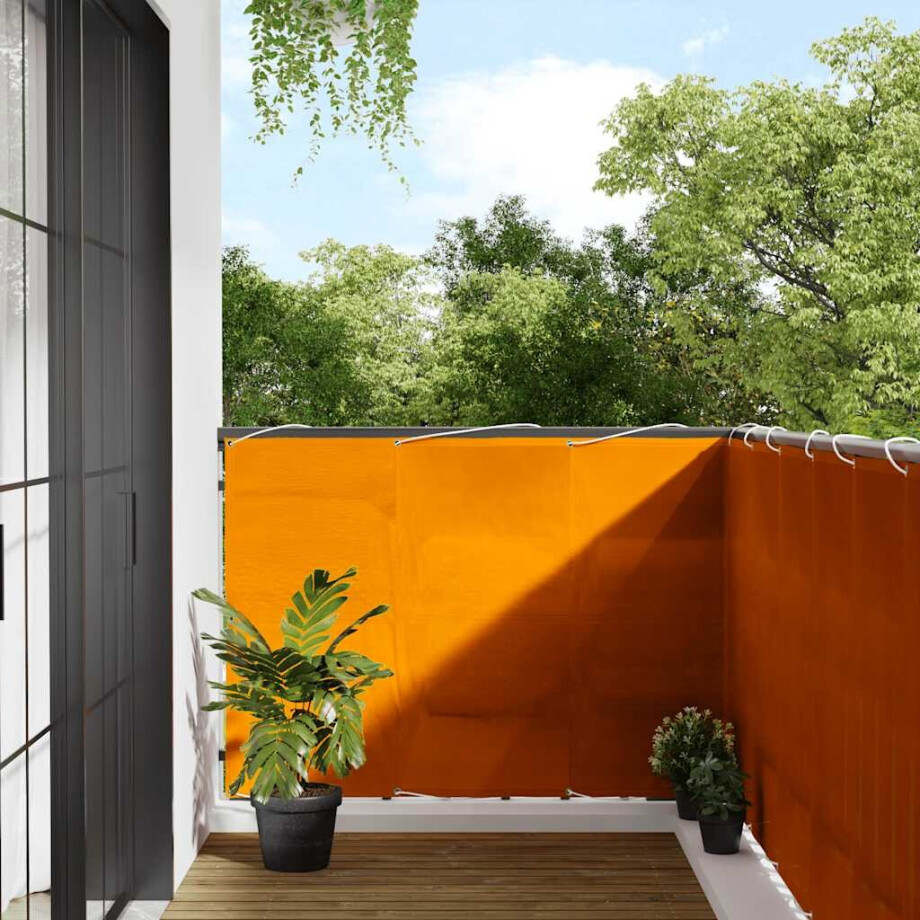 vidaXL Balkonscherm Oranje 120x800 cm 100% Polyester Oxford afbeelding 1
