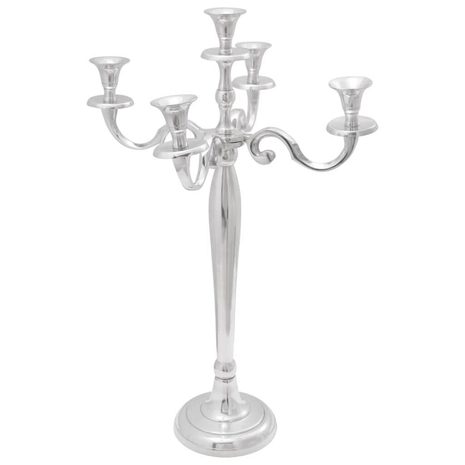 vidaXL Kaarsenhouder Zilver 39 x 39 x 60 cm Aluminium afbeelding 1