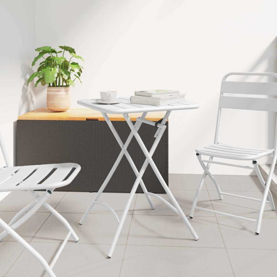 vidaXL Bistrotafel Wit 55 x 55 x 72,5 cm Poedercoating staal vidaXL Bistrotafel Wit 55 x 55 x 72,5 cm Poedercoating staal afbeelding 1