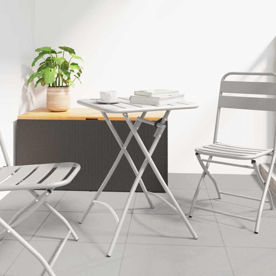 vidaXL Bistrotafel Beige 55 x 55 x 72,5 cm Poedercoating staal vidaXL Bistrotafel Beige 55 x 55 x 72,5 cm Poedercoating staal afbeelding 1