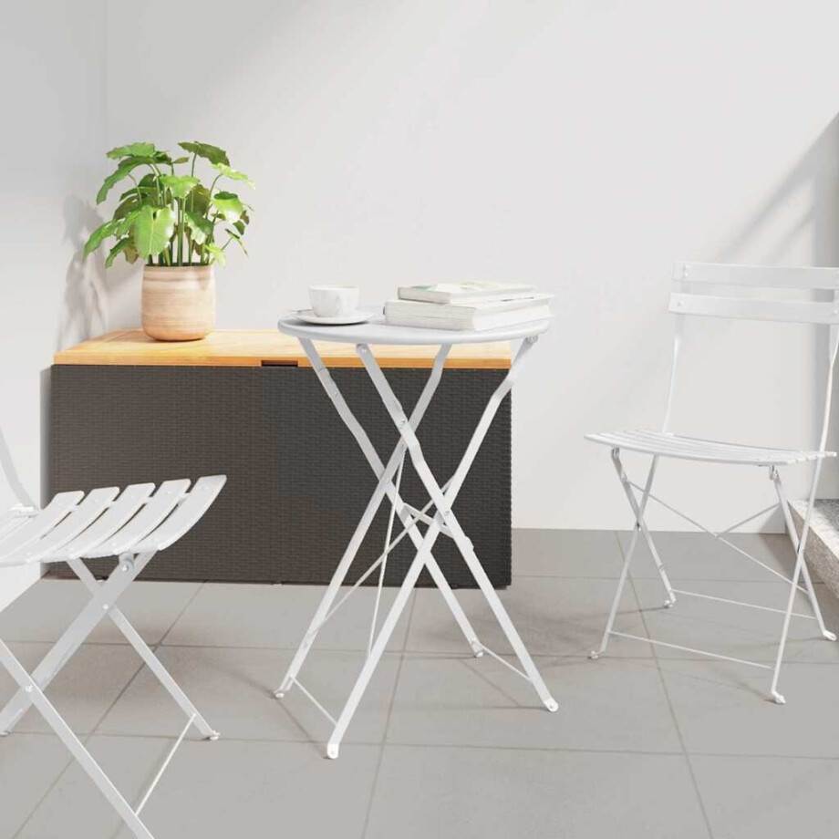 vidaXL Bistrotafel Wit Ø 50 x 71 cm Poedercoating staal vidaXL Bistrotafel Wit Ø 50 x 71 cm Poedercoating staal afbeelding 1