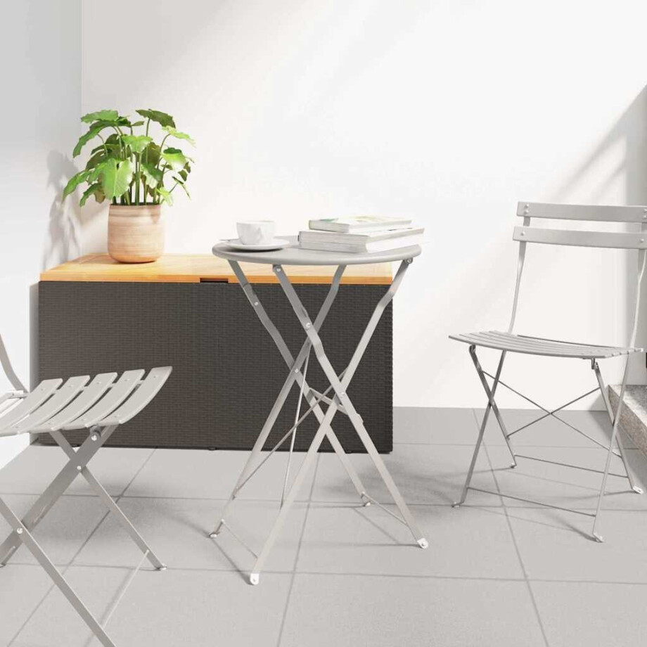 vidaXL Bistrotafel Beige Ø 50 x 71 cm Poedercoating staal afbeelding 1