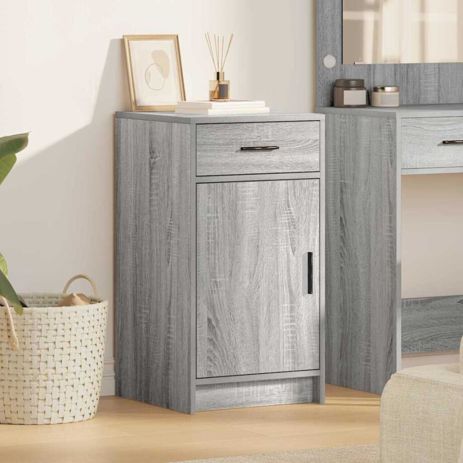 vidaXL Dressoir met lade Grijs Sonoma 40 x 40,5 x 75 cm Bewerkt hout vidaXL Dressoir met lade Grijs Sonoma 40 x 40,5 x 75 cm Bewerkt hout afbeelding 1