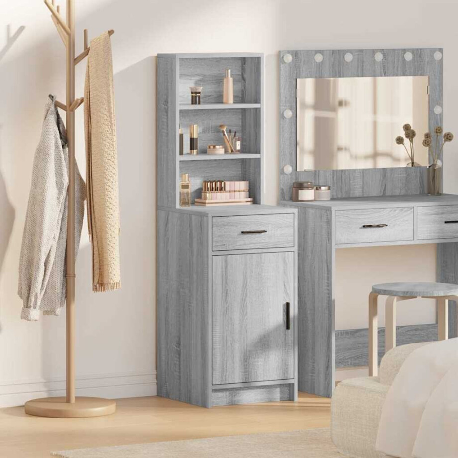 vidaXL Hoge kast met lade Grijs Sonoma 40 x 40,5 x 135 cm Bewerkt hout vidaXL Hoge kast met lade Grijs Sonoma 40 x 40,5 x 135 cm Bewerkt hout afbeelding 1