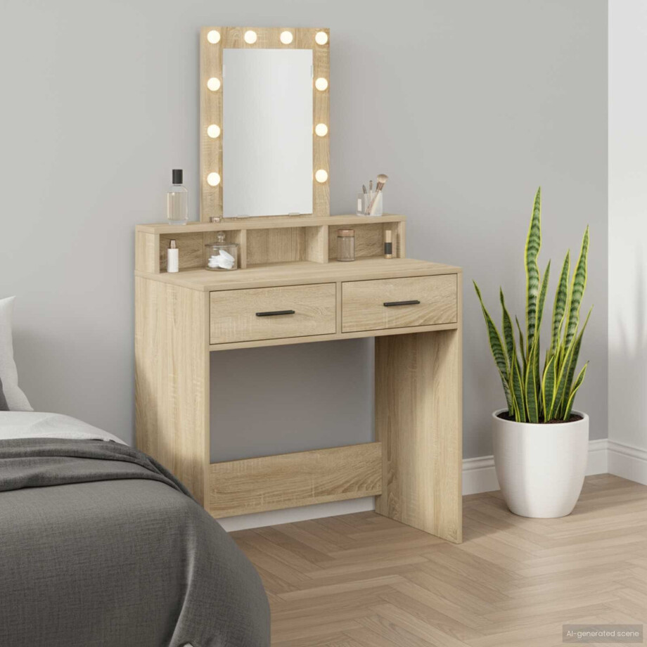 vidaXL Plafondtafel met lade Bruin 79 x 41 x 140 cm Bewerkt hout afbeelding 1