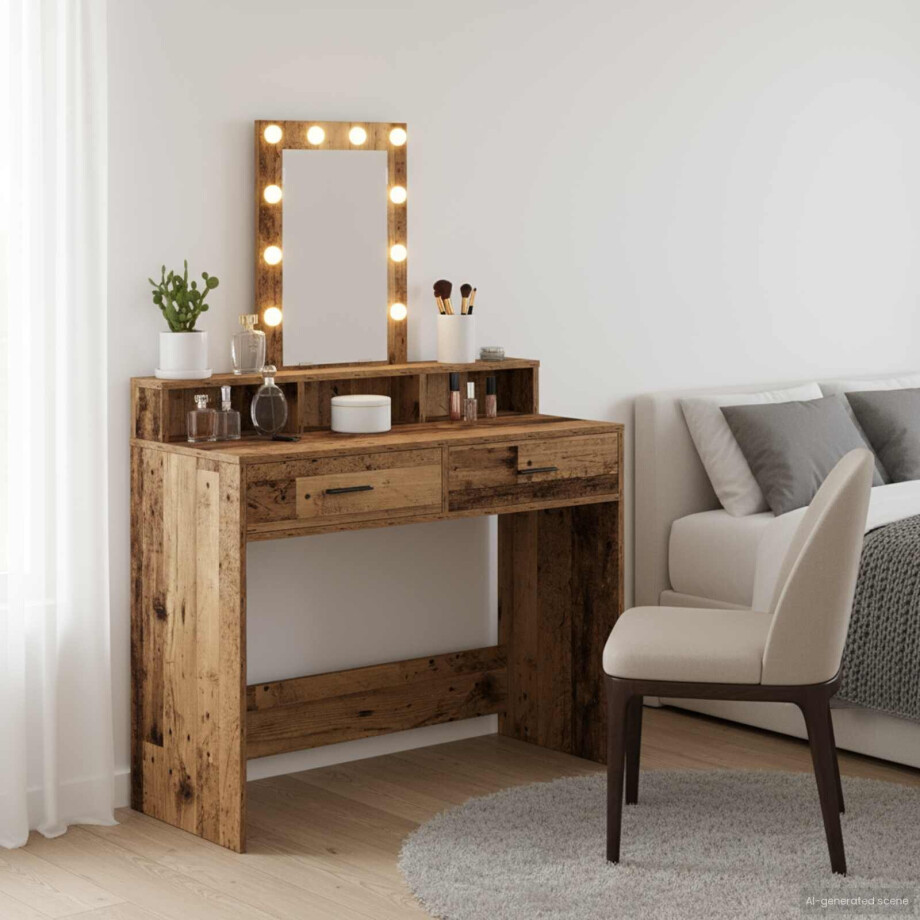 vidaXL Plafondtafel met lade Bruin 100 x 41 x 140 cm Bewerkt hout afbeelding 1