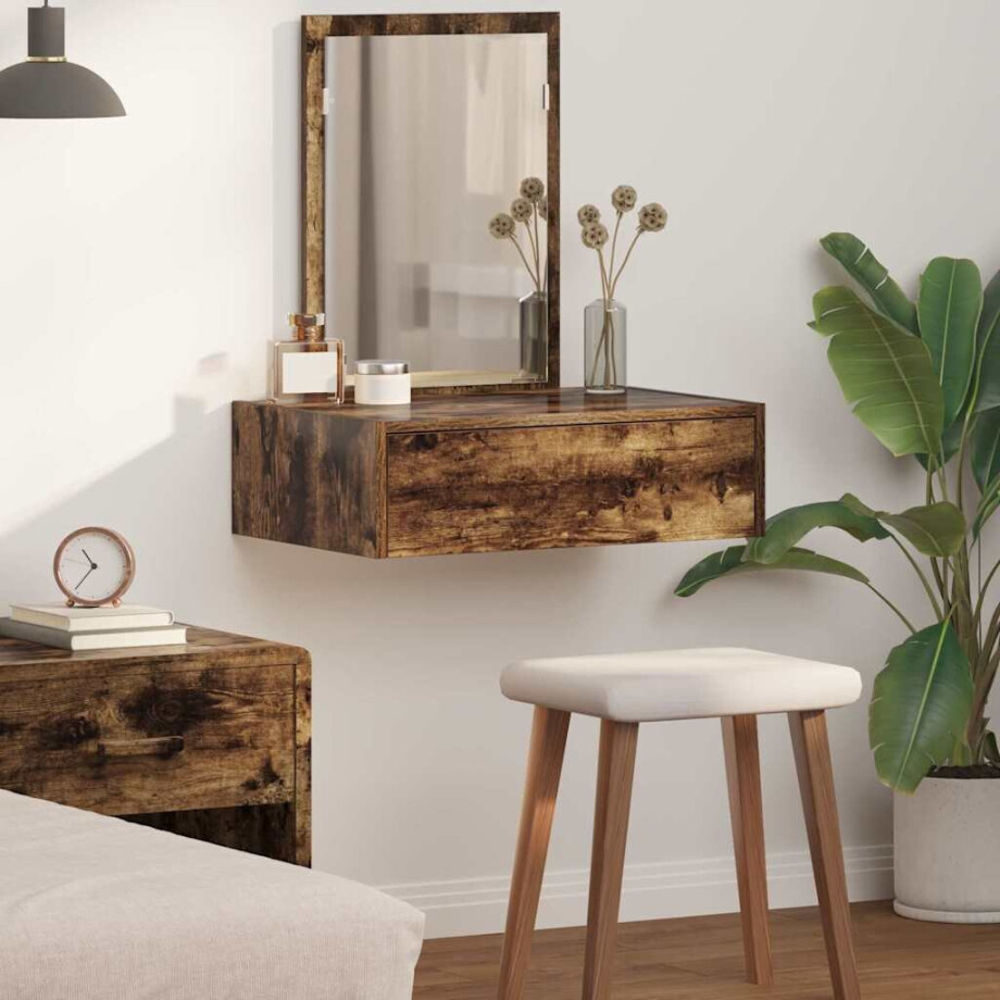 vidaXL Plafondtafel met lade Bruin 60 x 40 x 70 cm Bewerkt hout afbeelding 1