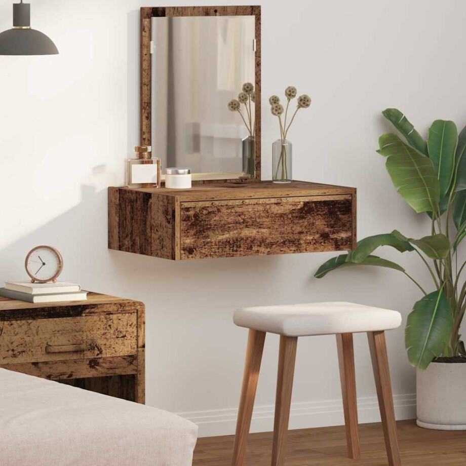 vidaXL Plafondtafel met lade Bruin 60 x 40 x 70 cm Bewerkt hout afbeelding 1
