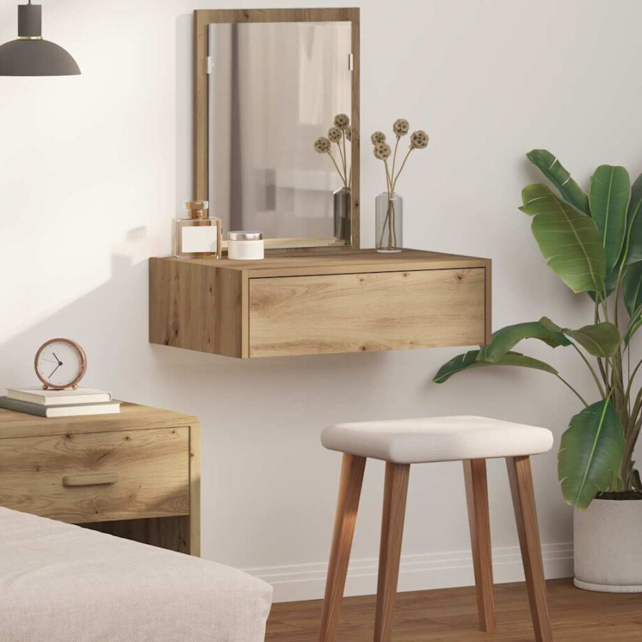 vidaXL Plafondtafel met lade Bruin 60 x 40 x 70 cm Bewerkt hout afbeelding 1