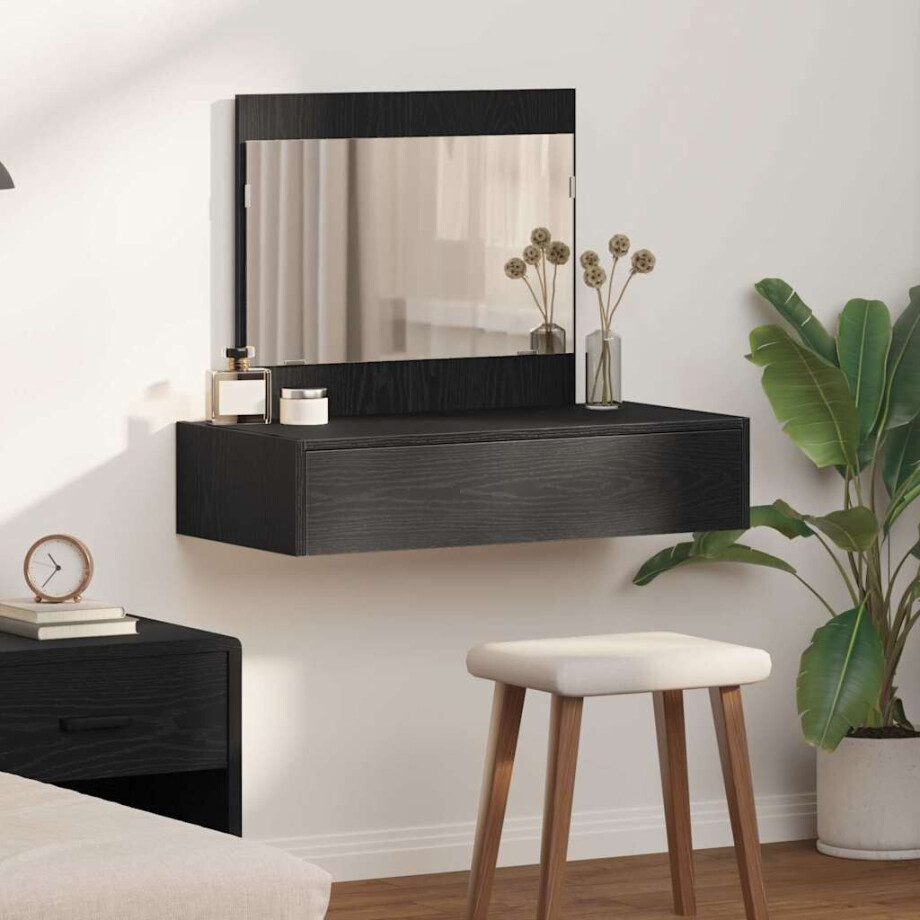 vidaXL Plafondtafel met lade Zwart 83 x 40 x 70 cm Bewerkt hout vidaXL Plafondtafel met lade Zwart 83 x 40 x 70 cm Bewerkt hout afbeelding 1