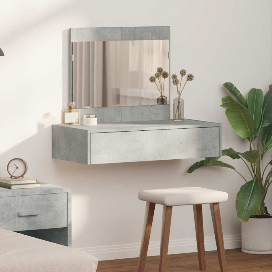 vidaXL Plafondtafel met lade Grijs 83 x 40 x 70 cm Bewerkt hout afbeelding 1