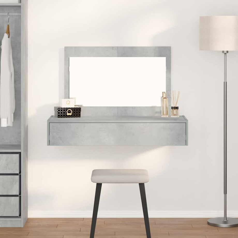 vidaXL Plafondtafel met lade Grijs 100 x 40 x 70 cm Bewerkt hout afbeelding 1