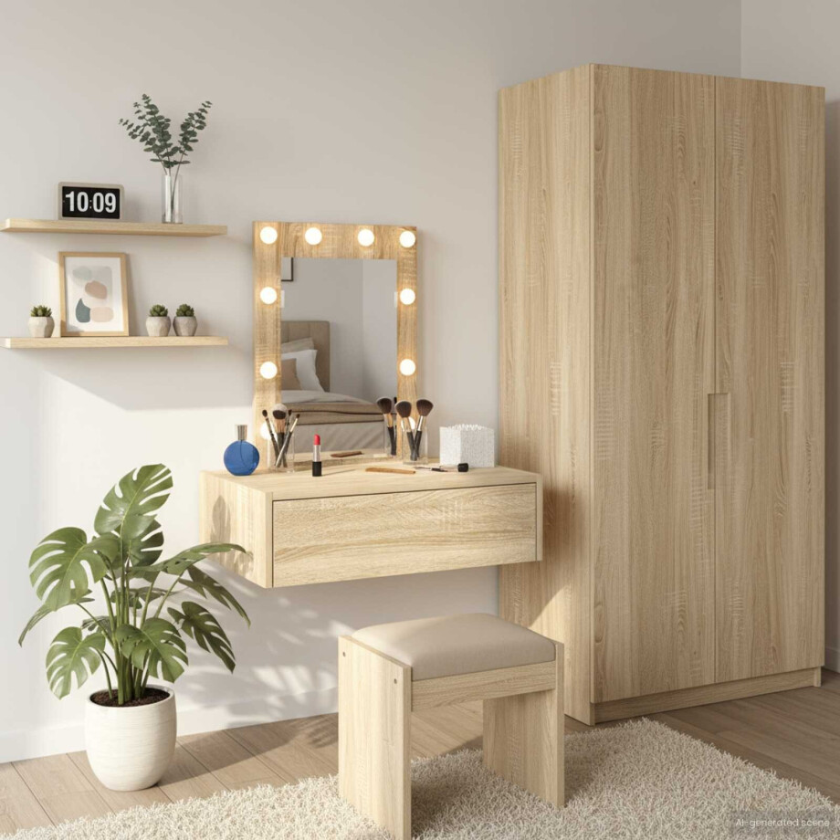 vidaXL Plafondtafel met lade Bruin 60 x 40 x 70 cm Bewerkt hout afbeelding 1