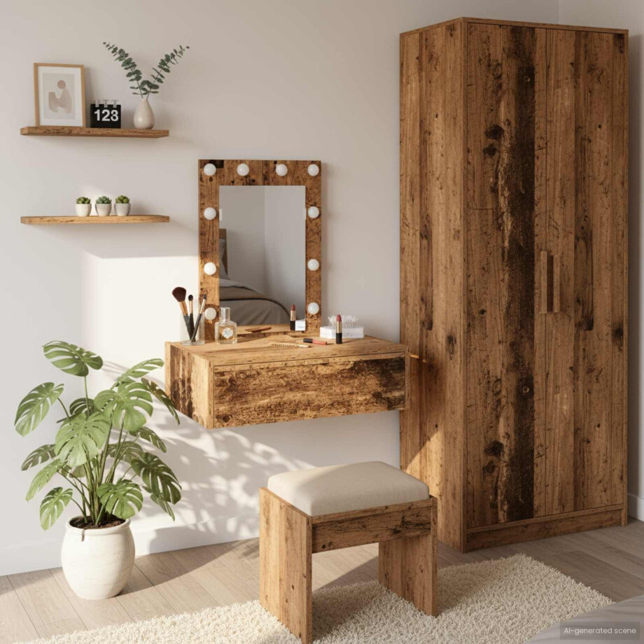 vidaXL Plafondtafel met lade Bruin 60 x 40 x 70 cm Bewerkt hout afbeelding 1