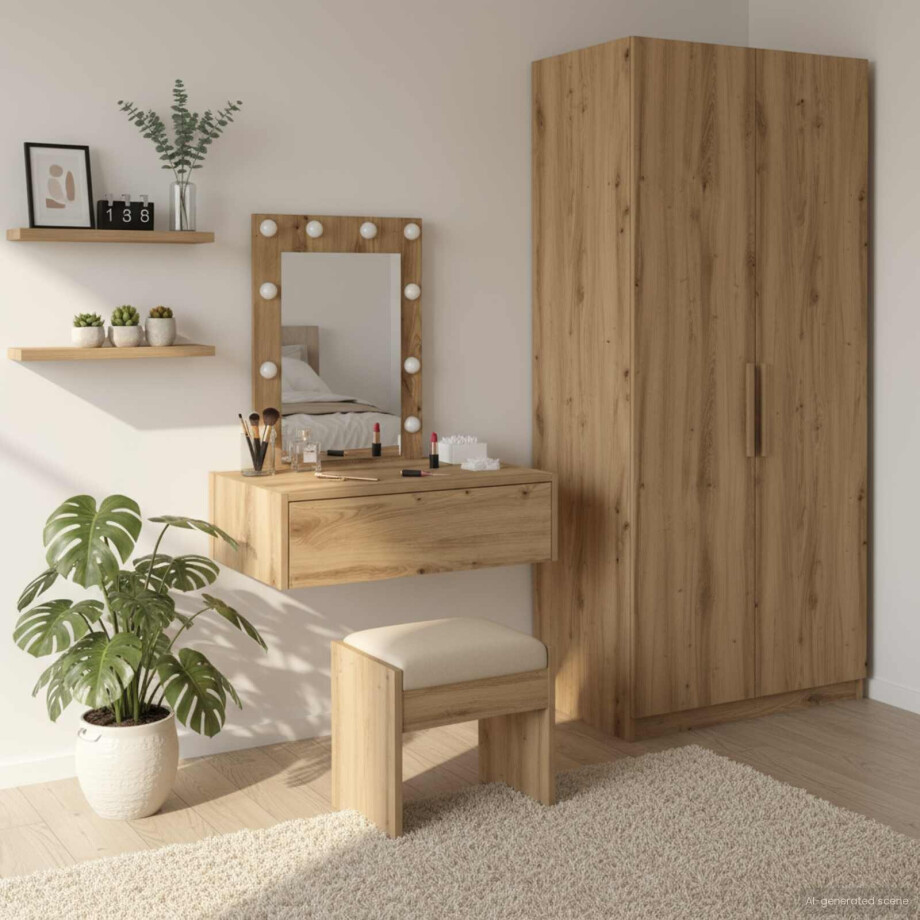 vidaXL Plafondtafel met lade Bruin 60 x 40 x 70 cm Bewerkt hout afbeelding 1