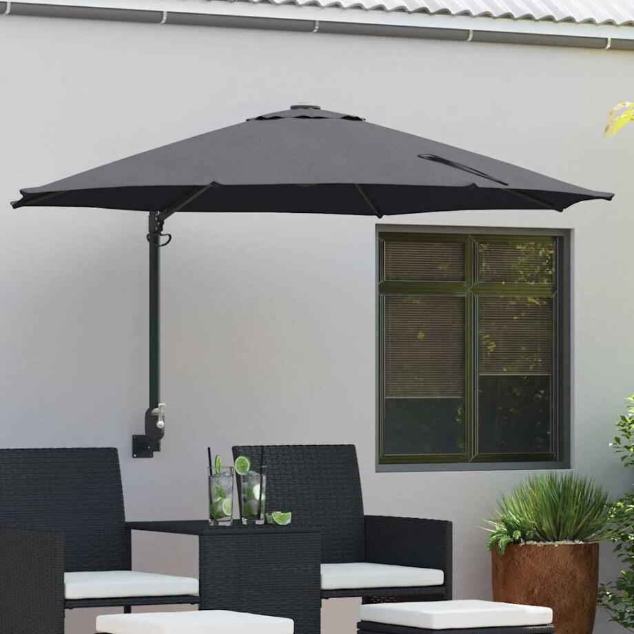 vidaXL Tuinparasol Antraciet 248 x 248 x 148 cm Polyester en staal afbeelding 1