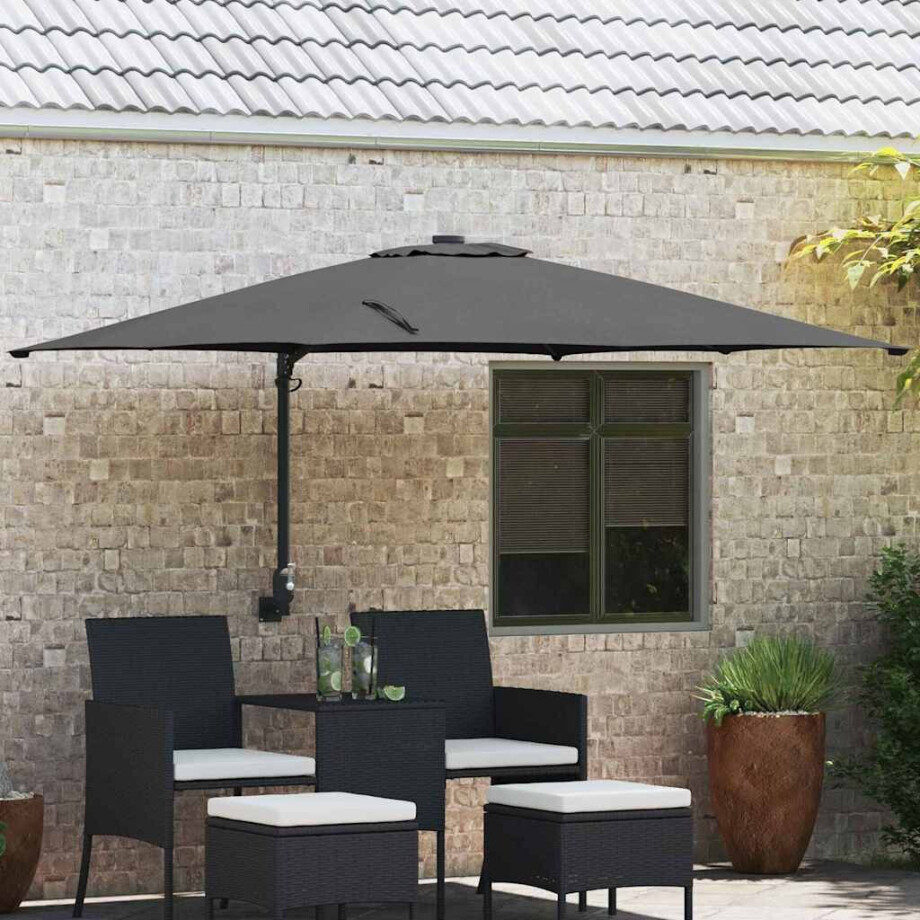 vidaXL Tuinparasol Antraciet 248,5 x 247,5 x 160 cm Polyester en staal afbeelding 1