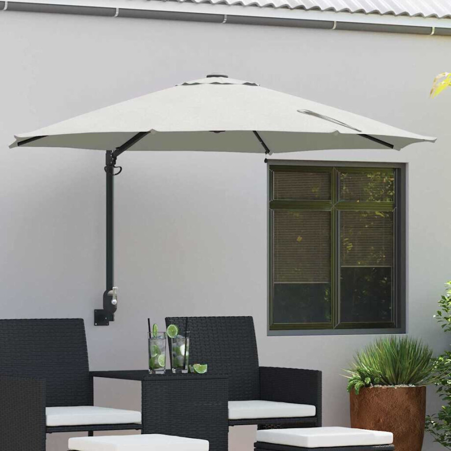 vidaXL Tuinparasol Zand 248 x 248 x 148 cm Polyester en staal afbeelding 1