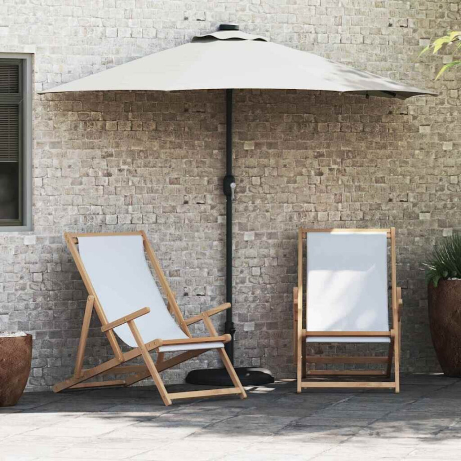 vidaXL Tuinparasol Zand 294 x 150 x 223 cm Polyester en staal vidaXL Tuinparasol Zand 294 x 150 x 223 cm Polyester en staal afbeelding 1