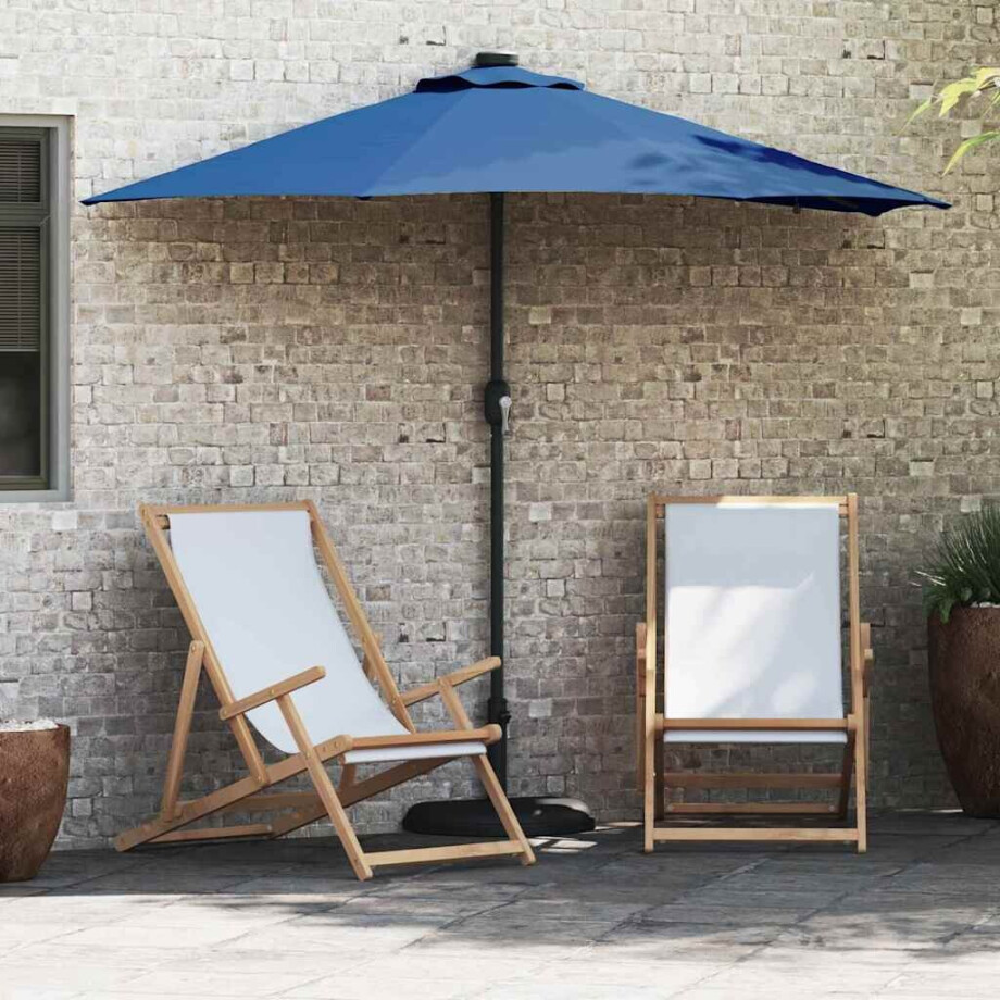 vidaXL Tuinparasol Azurblauw 294 x 150 x 223 cm Polyester en staal vidaXL Tuinparasol Azurblauw 294 x 150 x 223 cm Polyester en staal afbeelding 1