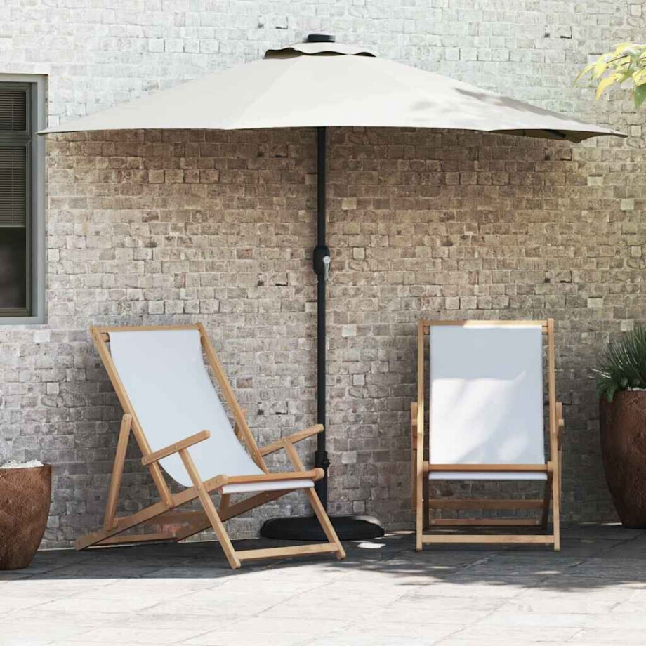 vidaXL Tuinparasol Zand 294 x 150 x 224 cm Polyester en staal vidaXL Tuinparasol Zand 294 x 150 x 224 cm Polyester en staal afbeelding 1