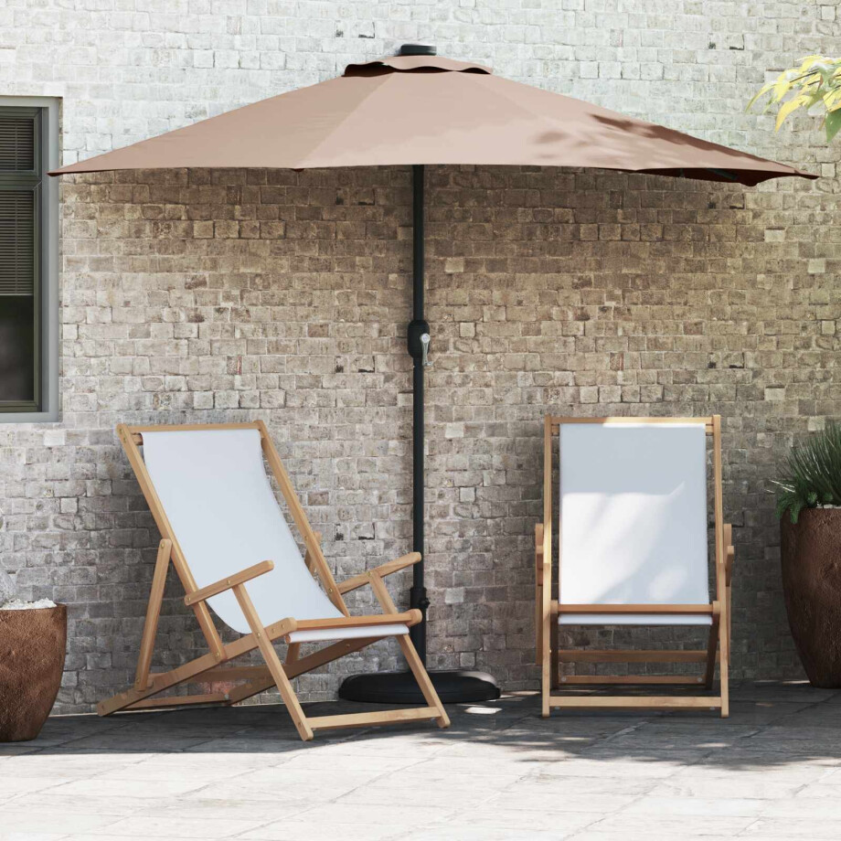 vidaXL Tuinparasol Taupe 294 x 150 x 224 cm Polyester en staal vidaXL Tuinparasol Taupe 294 x 150 x 224 cm Polyester en staal afbeelding 1