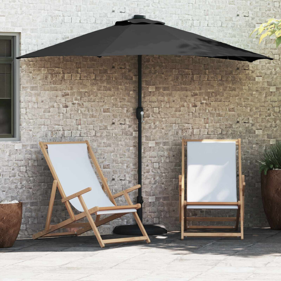 vidaXL Tuinparasol Zwart 294 x 150 x 224 cm Polyester en staal afbeelding 1