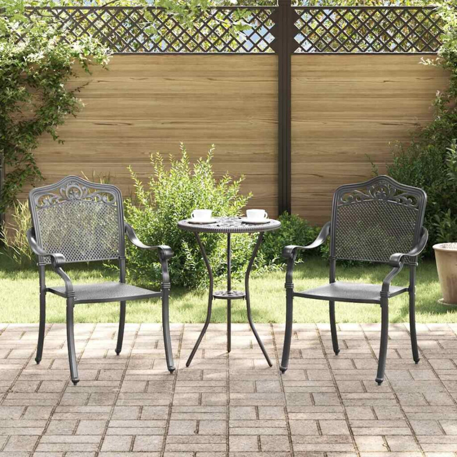 vidaXL Tuinstoel 2 pcs Zwart 55 x 55 x 92,5cm Aluminium vidaXL Tuinstoel 2 pcs Zwart 55 x 55 x 92,5cm Aluminium afbeelding 1