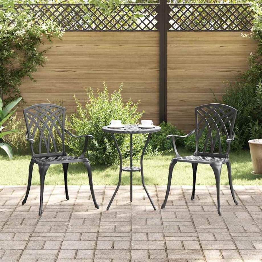 vidaXL Tuinstoel 2 pcs Zwart 53 x 51 x 88,5cm Aluminium vidaXL Tuinstoel 2 pcs Zwart 53 x 51 x 88,5cm Aluminium afbeelding 1