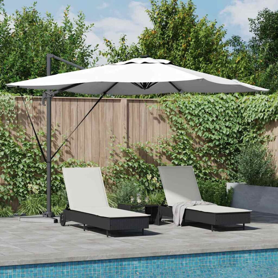 vidaXL Parasol Zand 286 x 284 x 270 cm Aluminium en Polyester afbeelding 1