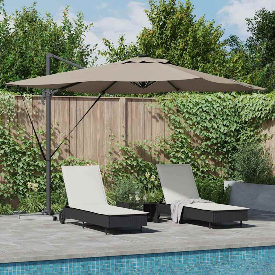 vidaXL Parasol Taupe 286 x 284 x 270 cm Aluminium en Polyester afbeelding 1