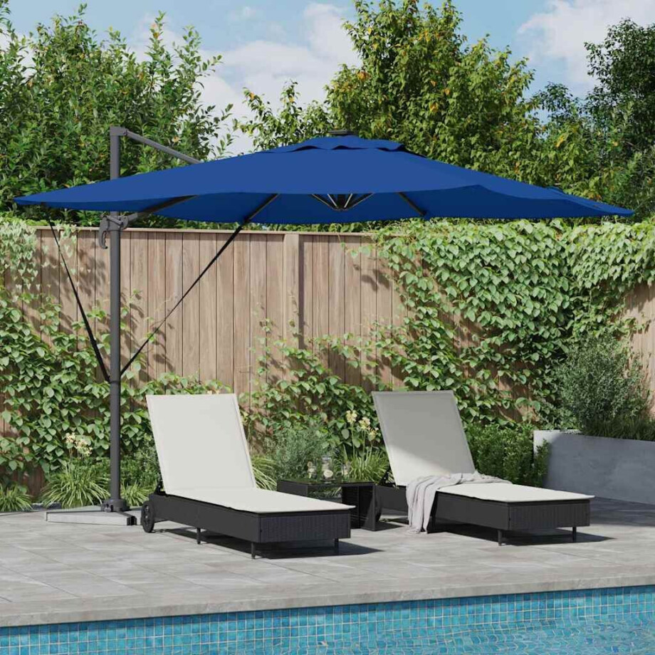 vidaXL Parasol Azure Blauw 286 x 284 x 270 cm Aluminium en Polyester afbeelding 1