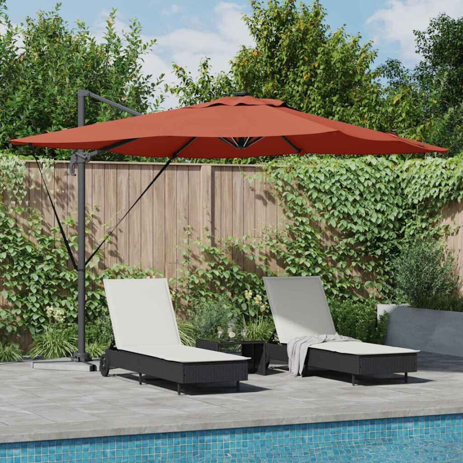 vidaXL Parasol Terracotta 286 x 284 x 270 cm Aluminium en Polyester afbeelding 1